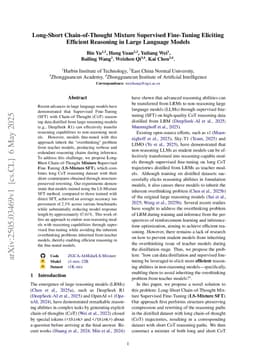 Long-Short Chain-of-Thought Mixture Supervised Fine-Tuning Eliciting Efficient Reasoning in Large Language Models
