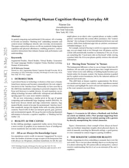 Augmenting Human Cognition through Everyday AR