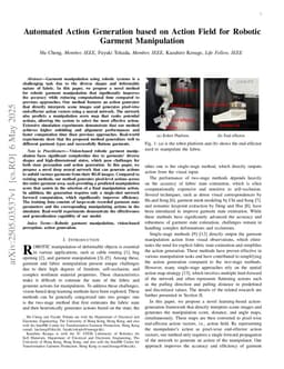 Automated Action Generation based on Action Field for Robotic Garment Manipulation
