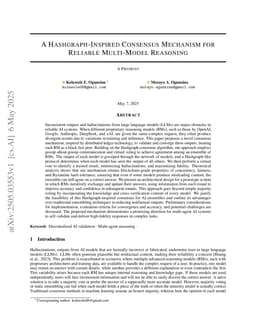 A Hashgraph-Inspired Consensus Mechanism for Reliable Multi-Model Reasoning