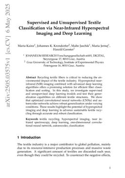 Supervised and Unsupervised Textile Classification via Near-Infrared Hyperspectral Imaging and Deep Learning