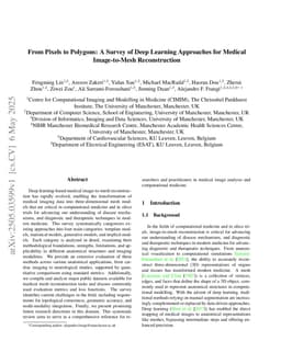 From Pixels to Polygons: A Survey of Deep Learning Approaches for Medical Image-to-Mesh Reconstruction
