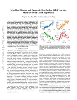 Matching Distance and Geometric Distribution Aided Learning Multiview Point Cloud Registration