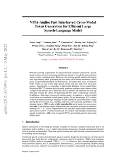 VITA-Audio: Fast Interleaved Cross-Modal Token Generation for Efficient Large Speech-Language Model