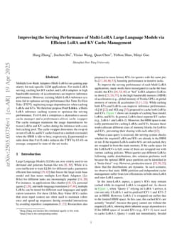 Improving the Serving Performance of Multi-LoRA Large Language Models via Efficient LoRA and KV Cache Management