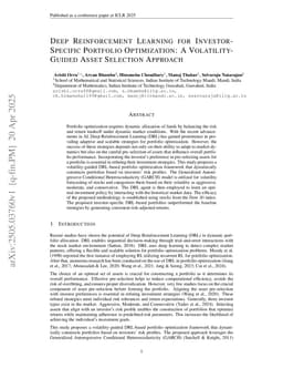 Deep Reinforcement Learning for Investor-Specific Portfolio Optimization: A Volatility-Guided Asset Selection Approach
