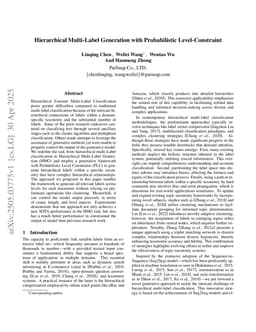 Hierarchical Multi-Label Generation with Probabilistic Level-Constraint