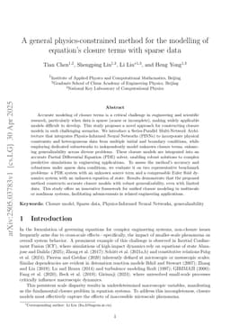 A general physics-constrained method for the modelling of equation's closure terms with sparse data