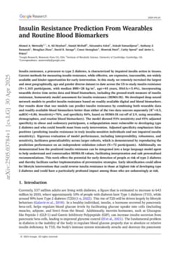 Insulin Resistance Prediction From Wearables and Routine Blood Biomarkers