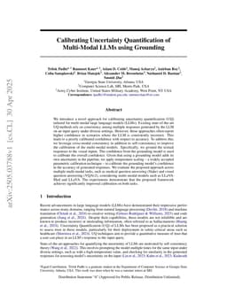 Calibrating Uncertainty Quantification of Multi-Modal LLMs using Grounding