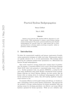 Practical Boolean Backpropagation