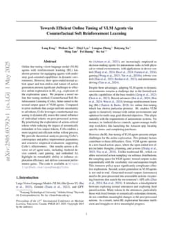 Towards Efficient Online Tuning of VLM Agents via Counterfactual Soft Reinforcement Learning