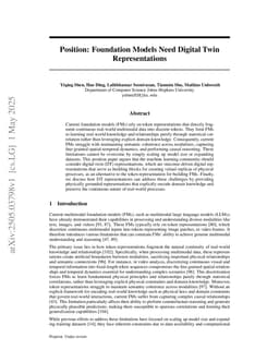 Position: Foundation Models Need Digital Twin Representations