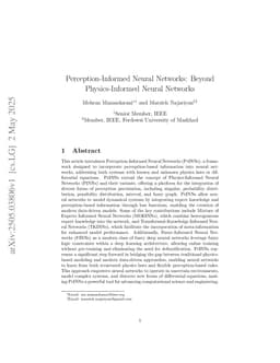 Perception-Informed Neural Networks: Beyond Physics-Informed Neural Networks