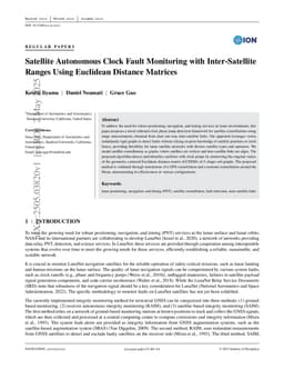 Satellite Autonomous Clock Fault Monitoring with Inter-Satellite Ranges Using Euclidean Distance Matrices