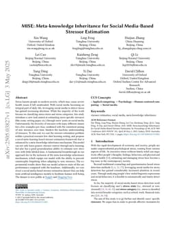 MISE: Meta-knowledge Inheritance for Social Media-Based Stressor Estimation