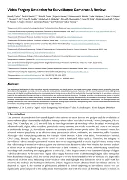 Video Forgery Detection for Surveillance Cameras: A Review