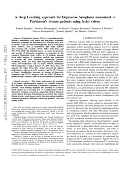 A Deep Learning approach for Depressive Symptoms assessment in Parkinson's disease patients using facial videos