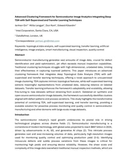 Advanced Clustering Framework for Semiconductor Image Analytics Integrating Deep TDA with Self-Supervised and Transfer Learning Techniques