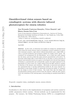 Omnidirectional vision sensors based on catadioptric systems with discrete infrared photoreceptors for swarm robotics