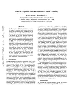 GRAML: Dynamic Goal Recognition As Metric Learning