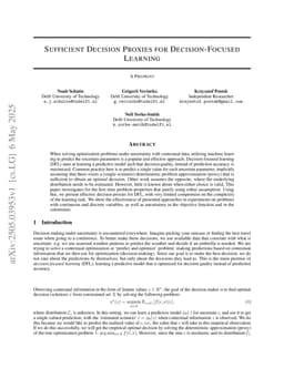 Sufficient Decision Proxies for Decision-Focused Learning