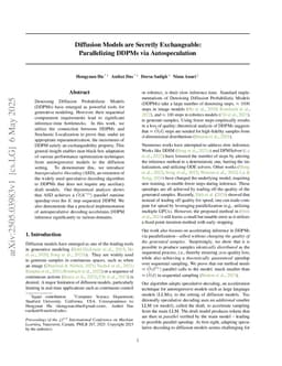 Diffusion Models are Secretly Exchangeable: Parallelizing DDPMs via Autospeculation