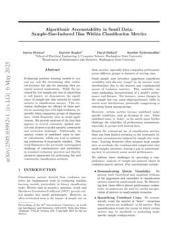 Algorithmic Accountability in Small Data: Sample-Size-Induced Bias Within Classification Metrics