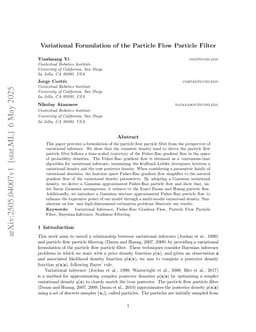 Variational Formulation of the Particle Flow Particle Filter