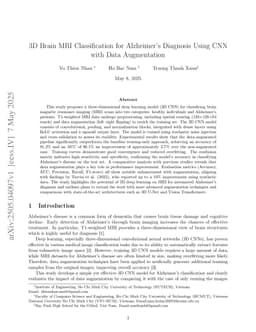 3D Brain MRI Classification for Alzheimer Diagnosis Using CNN with Data Augmentation