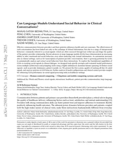 Can Language Models Understand Social Behavior in Clinical Conversations?