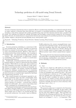 Technology prediction of a 3D model using Neural Network
