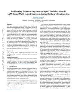 Facilitating Trustworthy Human-Agent Collaboration in LLM-based Multi-Agent System oriented Software Engineering
