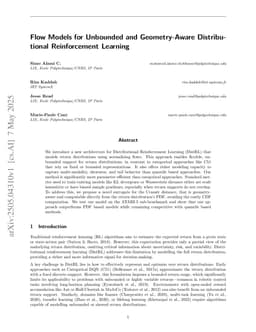 Flow Models for Unbounded and Geometry-Aware Distributional Reinforcement Learning