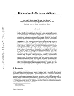 Benchmarking LLMs' Swarm intelligence