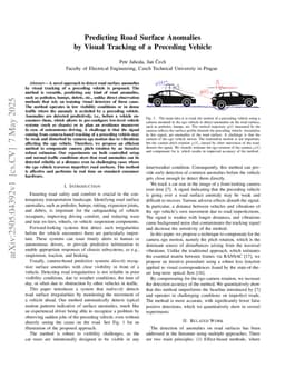 Predicting Road Surface Anomalies by Visual Tracking of a Preceding Vehicle