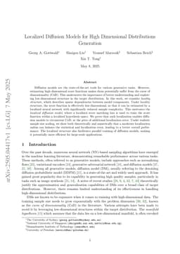 Localized Diffusion Models for High Dimensional Distributions Generation