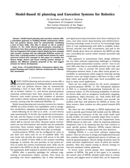 Model-Based AI planning and Execution Systems for Robotics