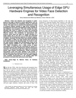 Leveraging Simultaneous Usage of Edge GPU Hardware Engines for Video Face Detection and Recognition