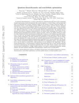 Quantum thermodynamics and semi-definite optimization