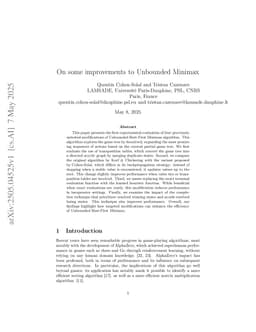 On some improvements to Unbounded Minimax