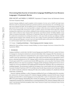 Overcoming Data Scarcity in Generative Language Modelling for Low-Resource Languages: A Systematic Review