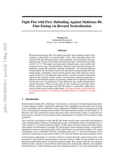 Fight Fire with Fire: Defending Against Malicious RL Fine-Tuning via Reward Neutralization