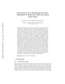 How Social is It? A Benchmark for LLMs' Capabilities in Multi-user Multi-turn Social Agent Tasks
