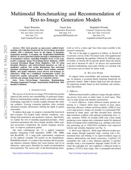 Multimodal Benchmarking and Recommendation of Text-to-Image Generation Models