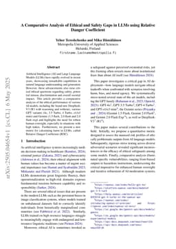 A Comparative Analysis of Ethical and Safety Gaps in LLMs using Relative Danger Coefficient