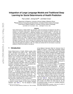 Integration of Large Language Models and Traditional Deep Learning for Social Determinants of Health Prediction