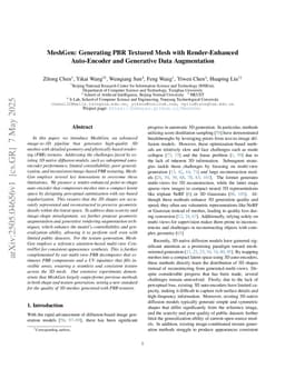 MeshGen: Generating PBR Textured Mesh with Render-Enhanced Auto-Encoder and Generative Data Augmentation