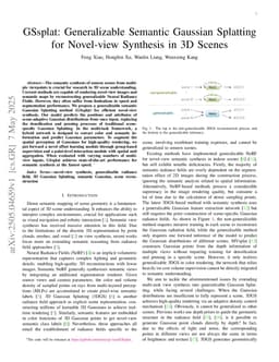 GSsplat: Generalizable Semantic Gaussian Splatting for Novel-view Synthesis in 3D Scenes