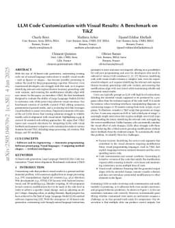 LLM Code Customization with Visual Results: A Benchmark on TikZ